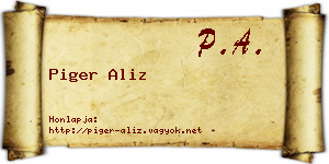 Piger Aliz névjegykártya
